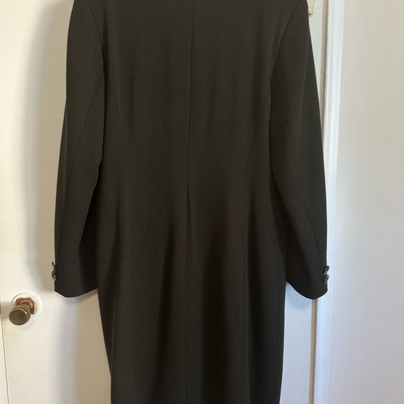 Vintage Black Wool Overcoat, Size Large - Picture 14 of 15